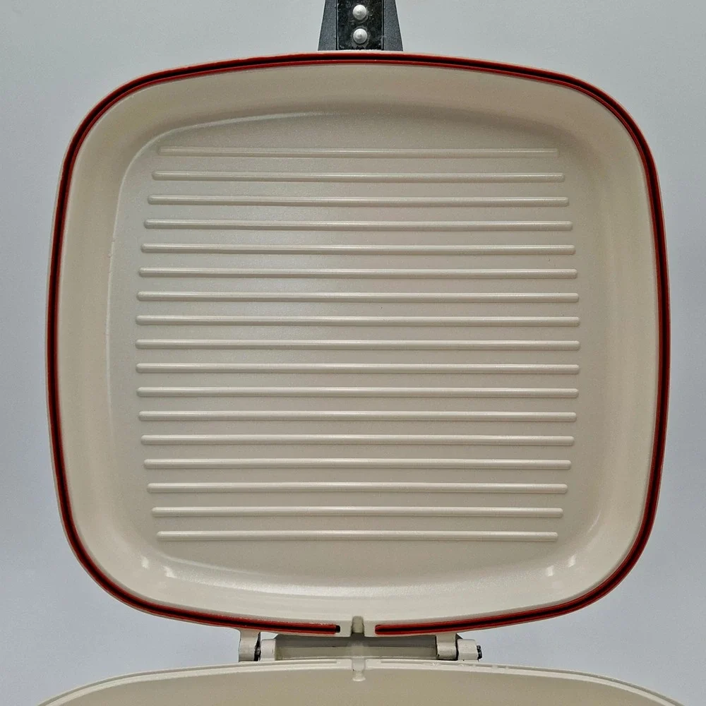 Cook's Companion Flip Grill Pan Ceramic Nonstick w Rack Gasket Black